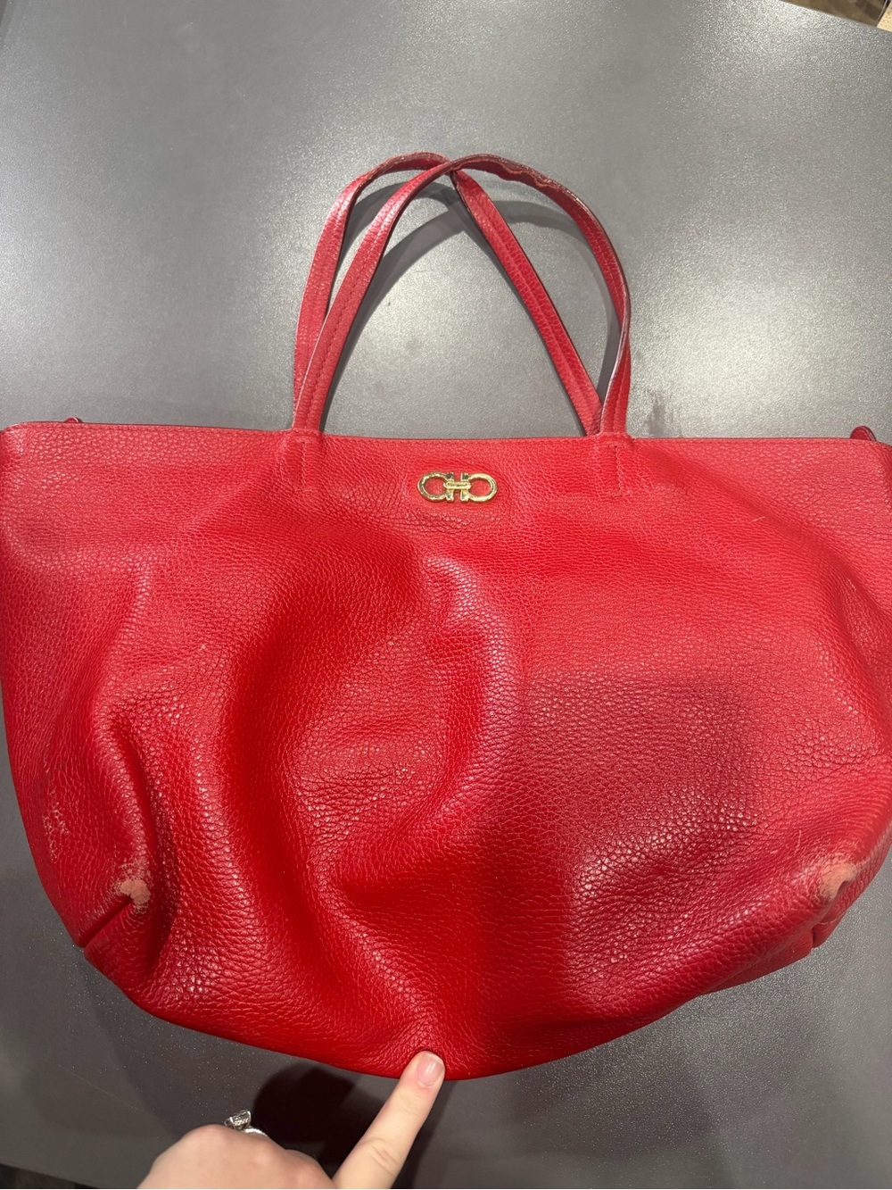 Well loved red tote